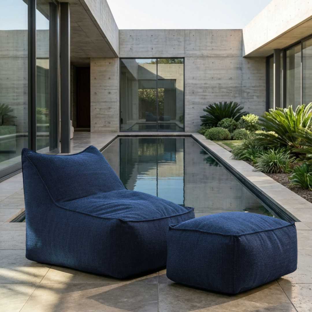 CHAISE E APOIO SÃO MIGUEL AZUL MARINHO