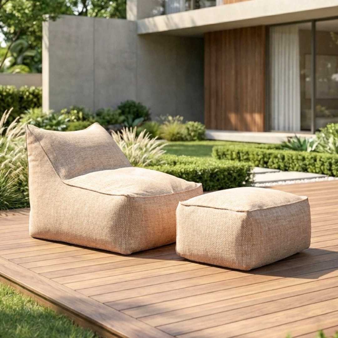 CHAISE E APOIO SÃO MIGUEL BEGE LINHO